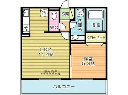 M・K・K下富野(1LDK/2階)の間取り写真