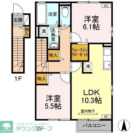 セジュールプレリー(2LDK/2階)の間取り写真