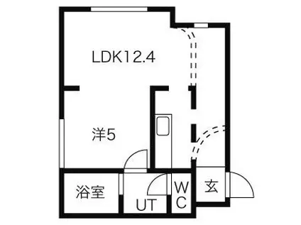 ベレッサ(1LDK/4階)の間取り写真