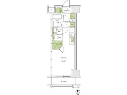 ザ・パークハビオ名古屋松原(ワンルーム/10階)の間取り写真