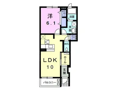 プリムローズ(1LDK/1階)の間取り写真