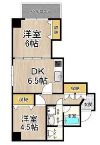 CITY SPIRE難波プレミア(2DK/8階)の間取り写真