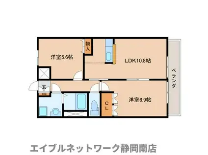 エクセル・ハイム(2LDK/1階)の間取り写真