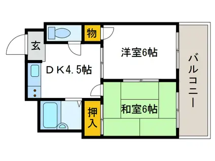 中善大正ハイツ(2DK/3階)の間取り写真