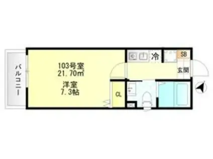 FERIO上井草(1K/1階)の間取り写真