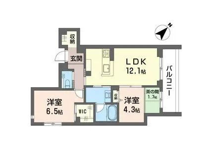 グランディール横濱台場(2SLDK/1階)の間取り写真