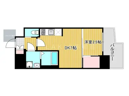 エスグランデ難波サウス(1DK/14階)の間取り写真