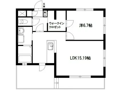 カシオペア(1LDK/1階)の間取り写真
