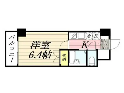 HF武蔵小山レジデンス(1K/2階)の間取り写真