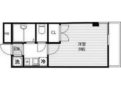ヴァンデメール五橋(1K/6階)の間取り写真