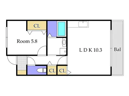 PRESENCE今8(1LDK/2階)の間取り写真