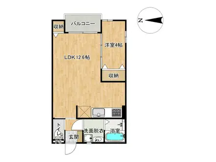 ツバメハウスI(1LDK/1階)の間取り写真