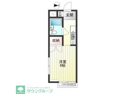 メープルヒルズ(1K/2階)の間取り写真