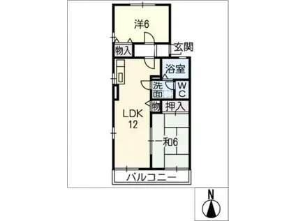 トランキル長田(2LDK/1階)の間取り写真