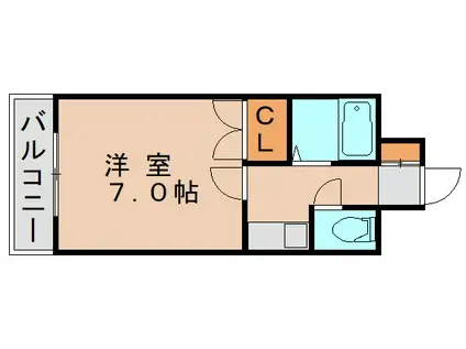 キャンパスシティ箱崎(1K/2階)の間取り写真