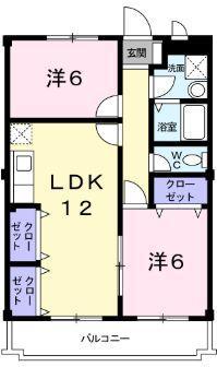 エクセルハイツ川口(2LDK/2階)の間取り写真
