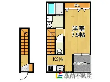 ALLEY X(ワンルーム/2階)の間取り写真