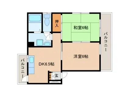 オラシオン南八幡C(2DK/3階)の間取り写真