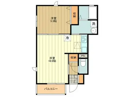 セレッソ国立(1LDK/1階)の間取り写真