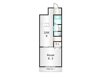 クラージュ(1LDK/3階)の間取り写真