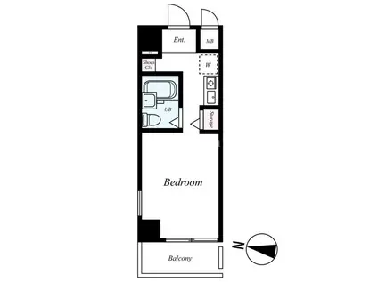 プレール麻布仙台坂(ワンルーム/5階)の間取り写真