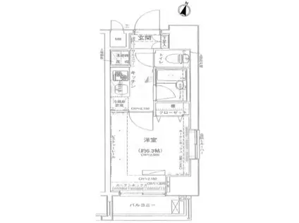 コンシェリア新宿ノース-ONE(1K/4階)の間取り写真