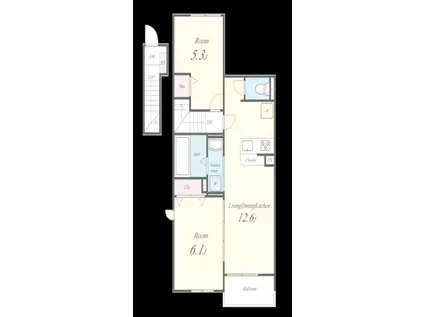 メゾン・デ・クール(2LDK/2階)の間取り写真