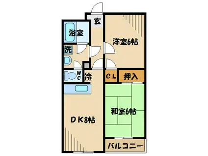 エトワール生沼(2DK/4階)の間取り写真