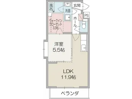 サンリッチ(1LDK/2階)の間取り写真