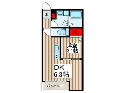 GREEN CORPO VII(1DK/1階)の間取り写真