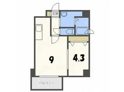 LEESPACEN4(1LDK/3階)の間取り写真