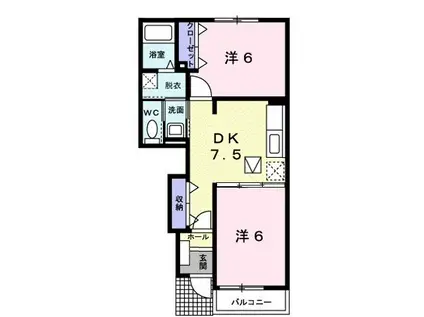 ガーデン・スクエア貴II(2DK/1階)の間取り写真