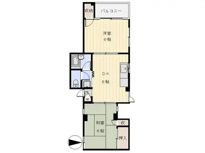 コーポイトウ(2DK/3階)の間取り写真