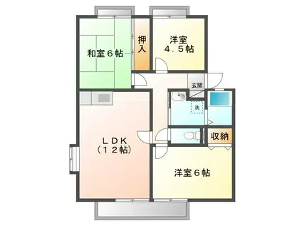 サンビレッジ城西 ペット(3LDK/1階)の間取り写真