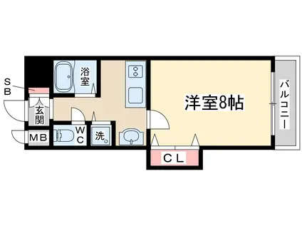 東明マンション東三国(1K/4階)の間取り写真