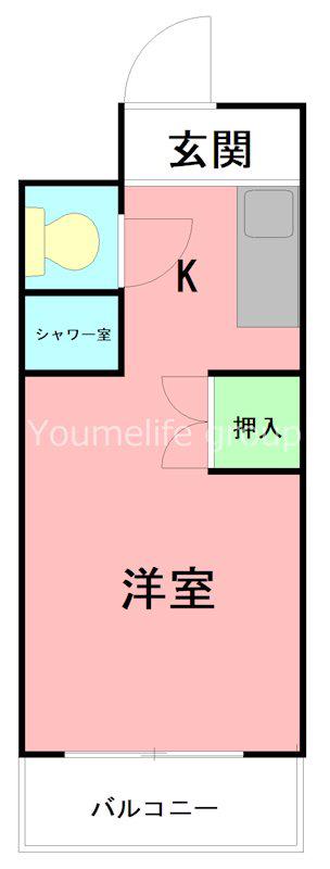 サンアイビル(ワンルーム/2階)の間取り写真