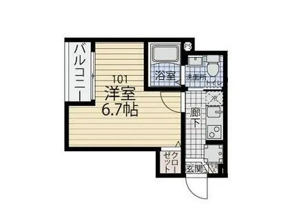 フォレストレジデンス青砥(1K/1階)の間取り写真