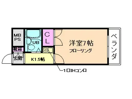フォーレスト箕面(1K/1階)の間取り写真