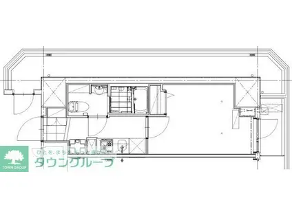 GENOVIA草加(1K/11階)の間取り写真