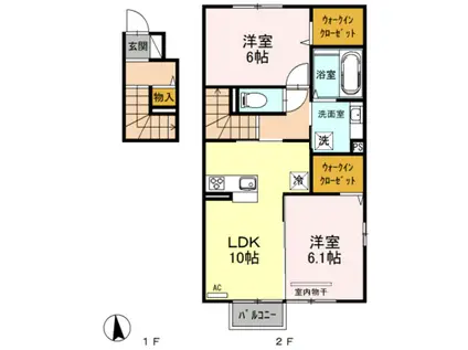 リッシュ(2LDK/2階)の間取り写真