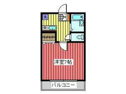 マーブル武蔵浦和(1K/1階)の間取り写真