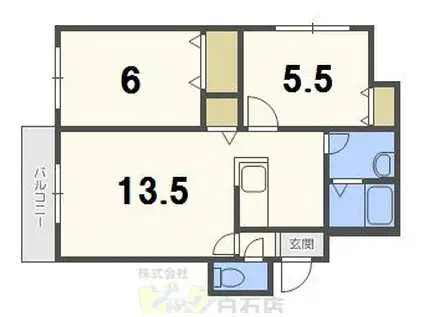 グランディール豊平1条(2LDK/3階)の間取り写真