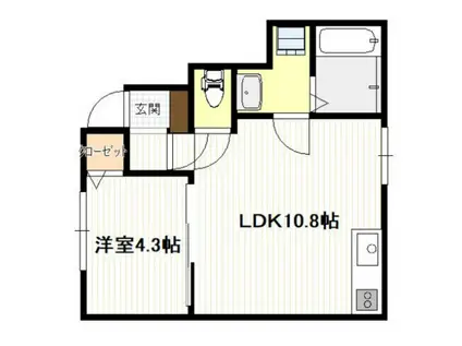 ギア5宮島口(1LDK/1階)の間取り写真