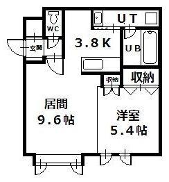ボックスB(1LDK/2階)の間取り写真