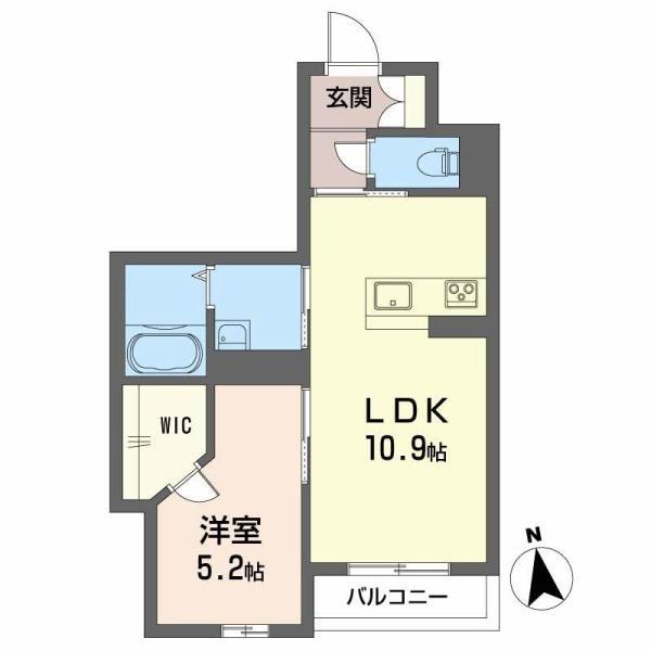 グランドマテリアル(1LDK/1階)の間取り写真