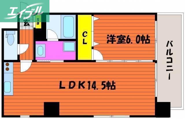 SIN KERUUXU TERA(1LDK/5階)の間取り写真