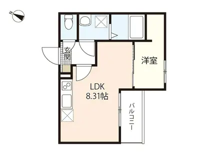 セブンプロート海田栄町(1LDK/2階)の間取り写真