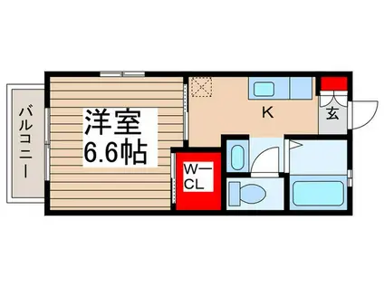 グリーンヒルズ(1K/1階)の間取り写真