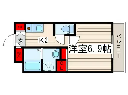 コスモリード人形町(1K/5階)の間取り写真