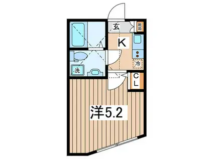 VIVACE(1K/2階)の間取り写真